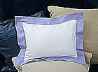 Baby Hemstitch Pillow Sham 12x16. White with Lavender border.